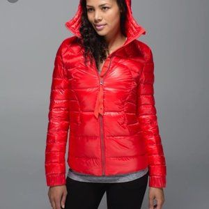 Lululemon Fluffin Awesome Down Jacket Alarming Size 6  Red